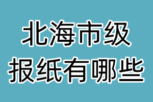 北海市級報(bào)紙有哪些